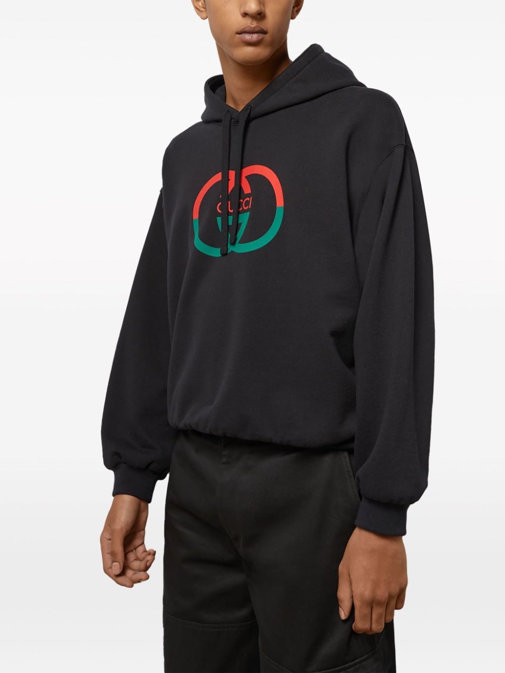 GUCCI Men's Black Cotton Hoodie for SS24