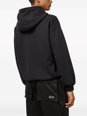 GUCCI Men's Black Cotton Hoodie for SS24