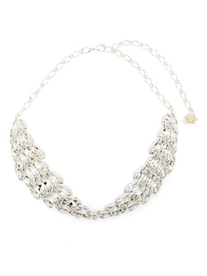 MAGDA BUTRYM Elegant Metallic Necklace with Crystals