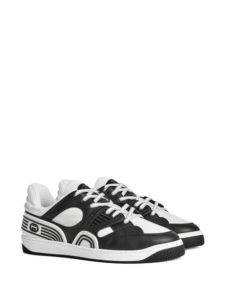 GUCCI Men's Leather Sneakers with White and Blue Color Combination - SS23 Collection