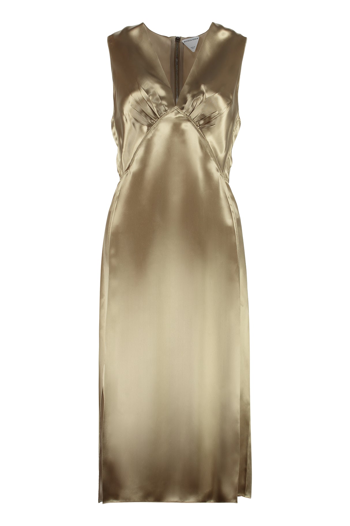 BOTTEGA VENETA Gold Satin Dress for Women - SS23 Collection