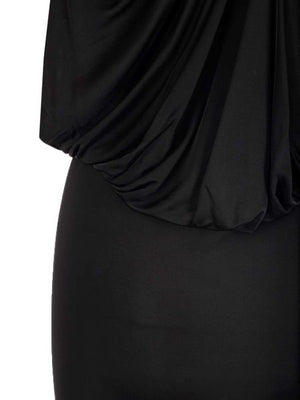 簡約黑色黏著紗無袖連身裙 - 時尚女裝SS23