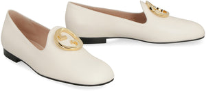 GUCCI White Leather Ballet Flats for Women - SS23 Collection