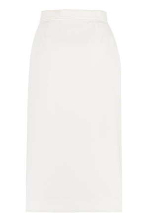 White Cotton Midi Skirt - SS23 Collection