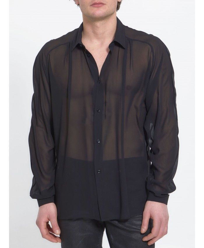 Black Silk Shirt for Men