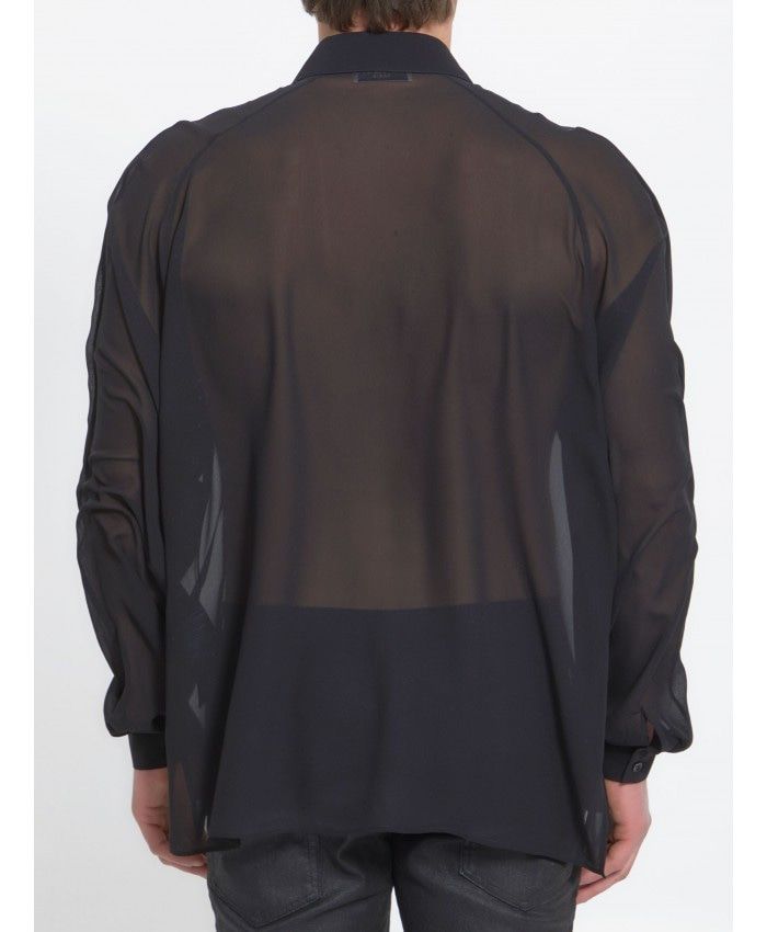 Black Silk Shirt for Men