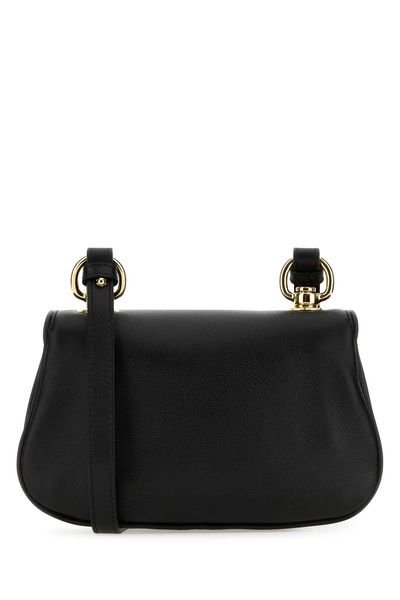 GUCCI Elegant Mini Leather Shoulder Handbag with Oversized Tassel, Black - FW23