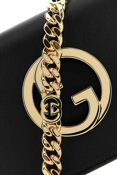 GUCCI BLONDIE MINI レザーショルダーバッグ (黒) （FW24）