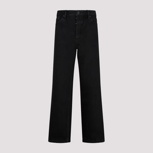 BALENCIAGA SS24 Women's Black Cotton Ankle Cut Jeans