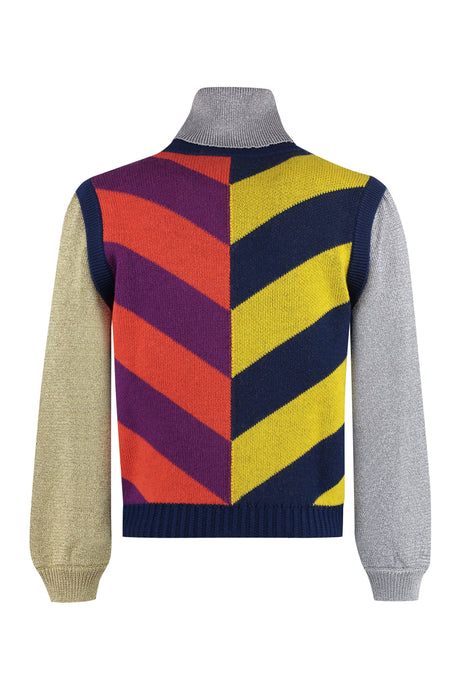 Sweater with Striped Motif and GUCCI Logo for Men