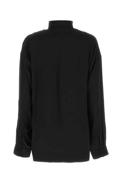V-Neck Black Blouse with Bow for Women - SS23 Collection