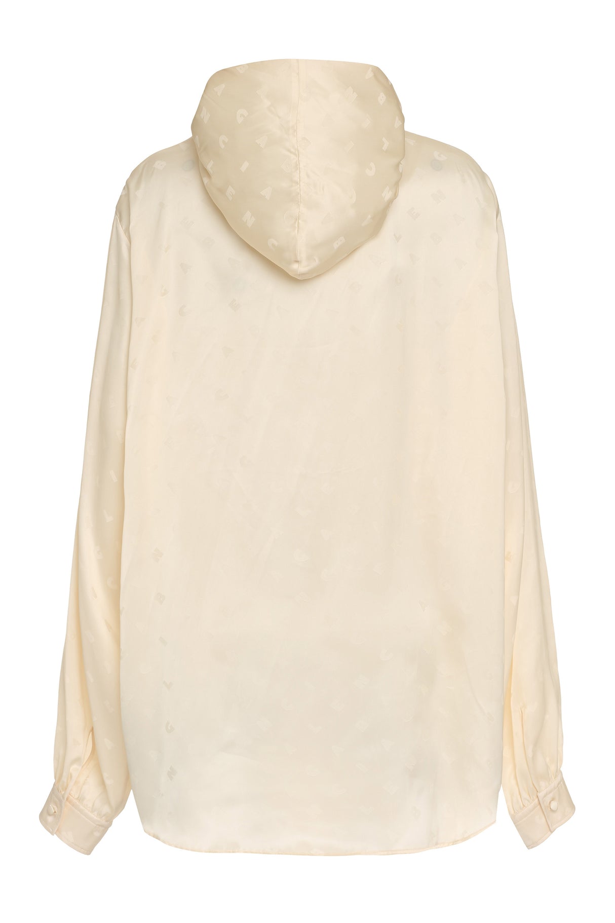 女性用ジャカードフーデッドシャツ - ホワイト, SS23