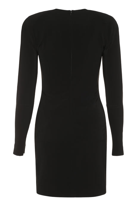 Twill Dress with Padded Shoulders for Women