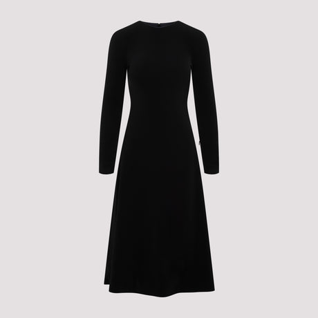 BALENCIAGA Black High-Neck Sleeveless Dress with Polyester and Elastane Blend Fabric
