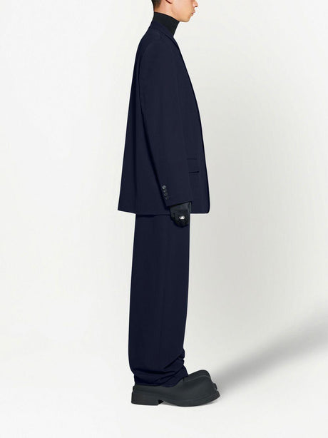 BALENCIAGA Blue Single-Breasted Two-Button Jacket for Men