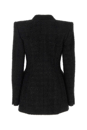 Áo khoác cổ áo nữ xoàn đen FW23