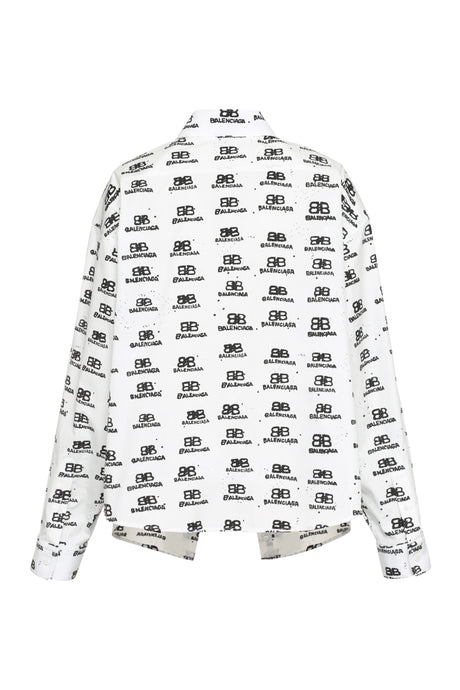 Asymmetrical Balenciaga Cotton Shirt with Logo Print for Women (SS23)