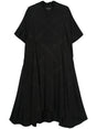 BALENCIAGA Oversized Flowing V-Neck Dress with Asymmetrical Bottom