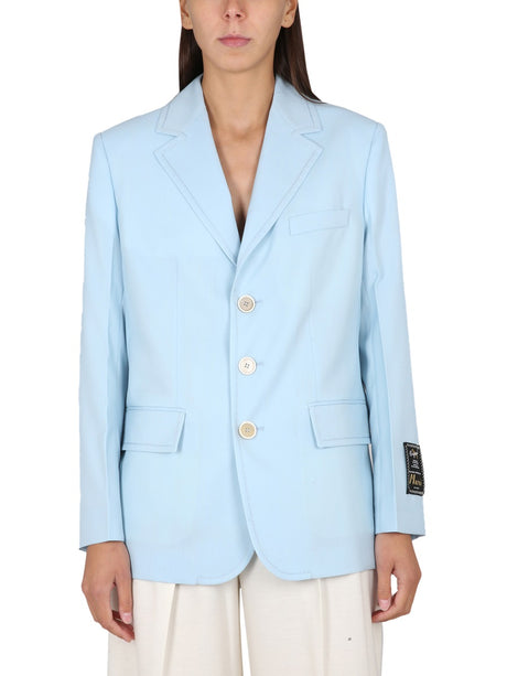 MARNI Wool Long Blazer with Lapels