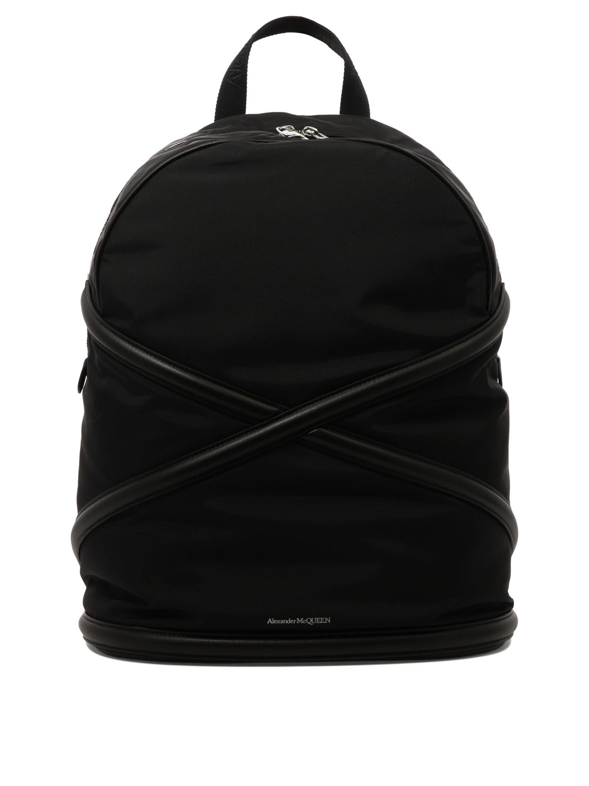 حقيبة ظهر من نايلون أسود مع أحزمة قابلة للتعديل للرجال