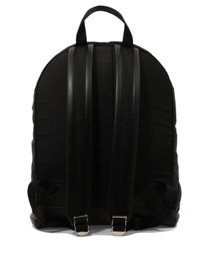 حقيبة ظهر من نايلون أسود مع أحزمة قابلة للتعديل للرجال