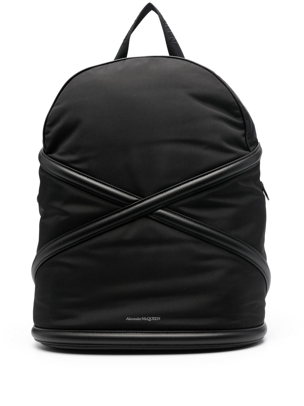 ALEXANDER MCQUEEN Nylon Harness Backpack with Leather Straps and Contrast Logo Print for Men