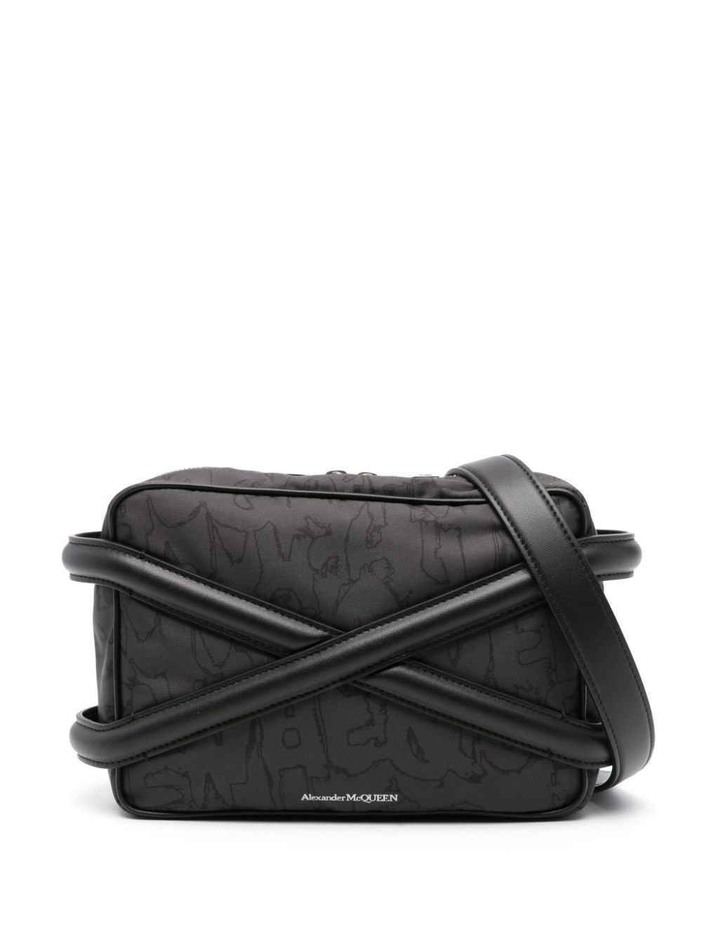 ALEXANDER MCQUEEN Graffiti Print Crossover Strap Mini Handbag