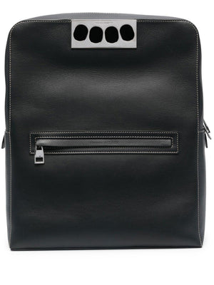 Black Calf Leather Backpack for Men - SS23 Collection