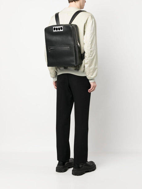 Black Calf Leather Backpack for Men - SS23 Collection