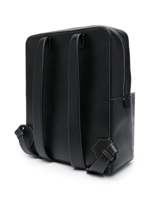 Black Calf Leather Backpack for Men - SS23 Collection