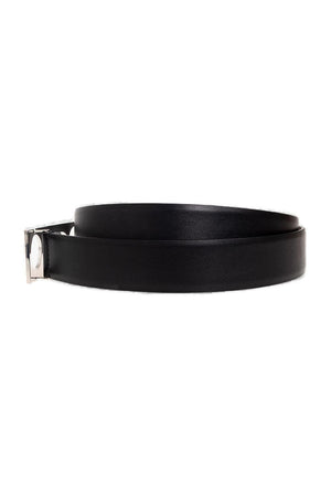 ALEXANDER MCQUEEN Stylish Black Leather Men's Grip Belt - SS23 Collection