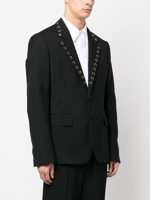 Black Eyelet Reversible Jacket for SS23