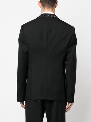 ALEXANDER MCQUEEN Men's Black Eyelet Reversible Jacket for SS23