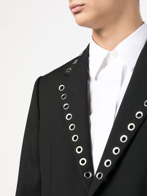 Black Eyelet Reversible Jacket for SS23