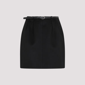 SAINT LAURENT Elegant Black Wool Mini Skirt for Women in SS23