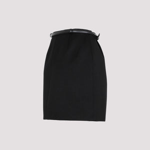 SAINT LAURENT Elegant Black Wool Mini Skirt for Women in SS23