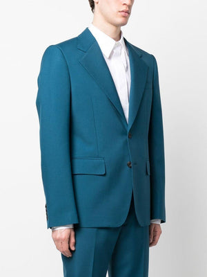 ALEXANDER MCQUEEN Men's Sustainable Blue Wool Blend Jacket for SS23