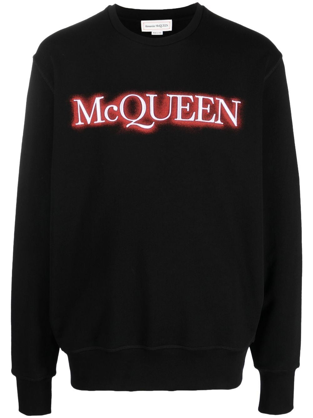 ALEXANDER MCQUEEN Modern Men's Designer Black and Mix Spray Sweatshirt - SS23 Collection