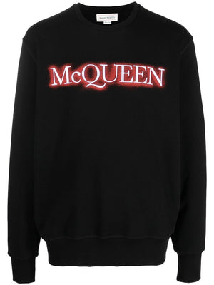 ALEXANDER MCQUEEN Modern Men's Designer Black and Mix Spray Sweatshirt - SS23 Collection