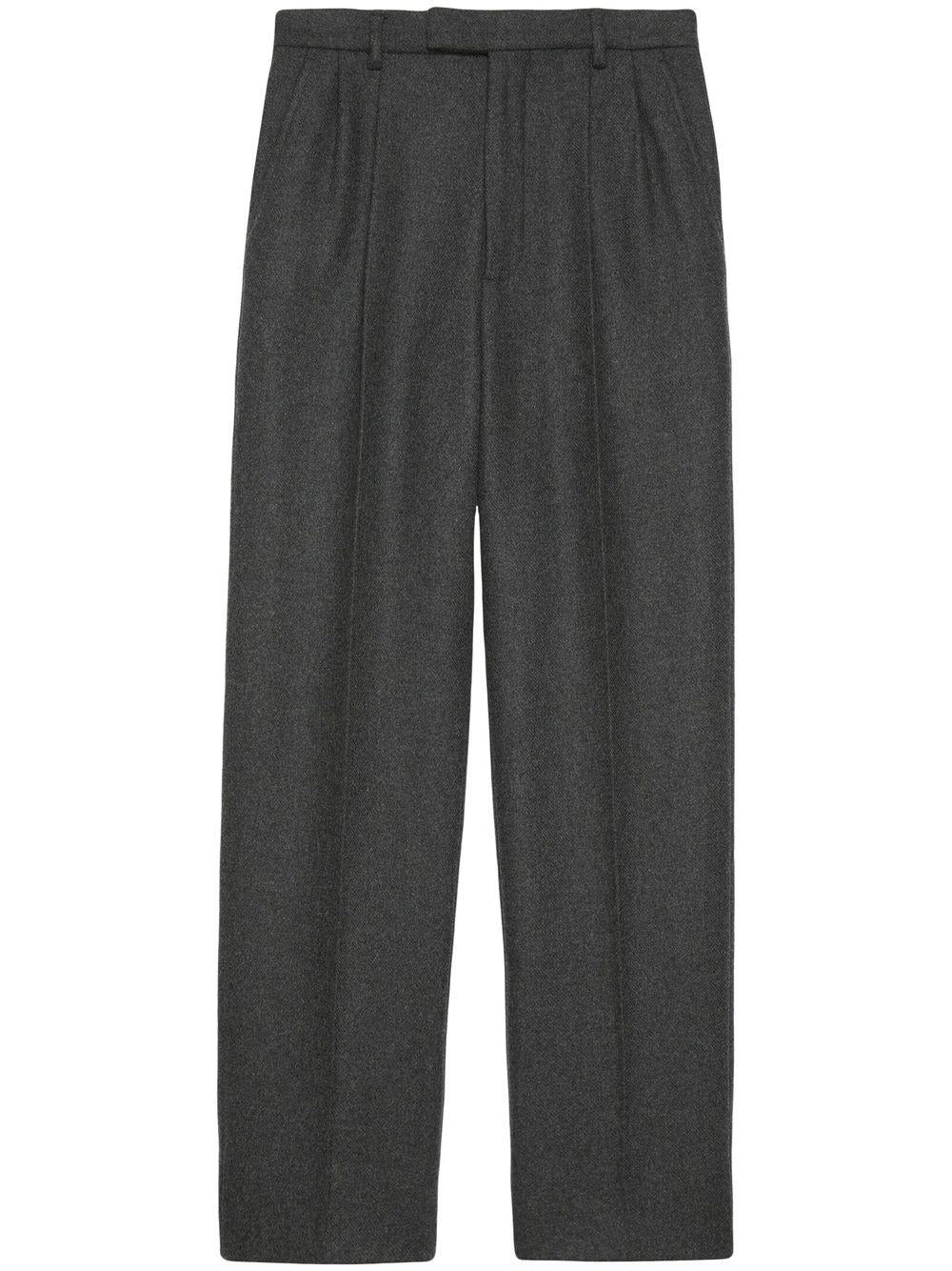 Men's Dark Grey Wool Cashmere Pants for SS23