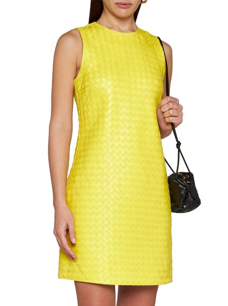 Yellow and Orange Intrecciato Lamb Leather Dress for Women