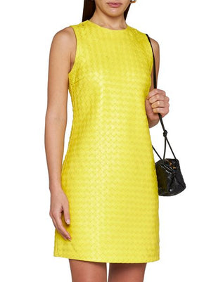 Yellow and Orange Intrecciato Lamb Leather Dress for Women