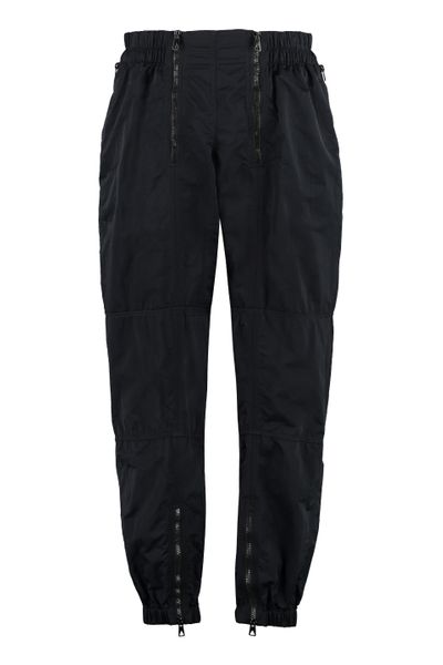 Men's Canvas Cargo Trousers with Cuffed Ankles - Black