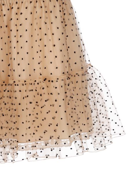 GUCCI Polka-Dot Tulle Dress with Ruffled Details and Elastic Waistband