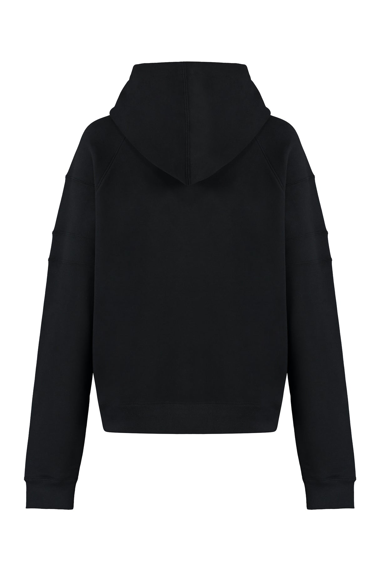 SAINT LAURENT Cotton Hoodie for Women with Ribbed Cuffs and Lower Edge