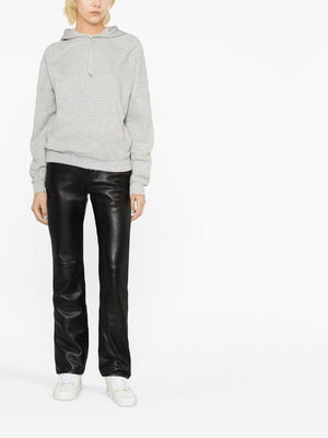 SAINT LAURENT Gris Chine Cotton Hoodie for Women - FW23 Collection