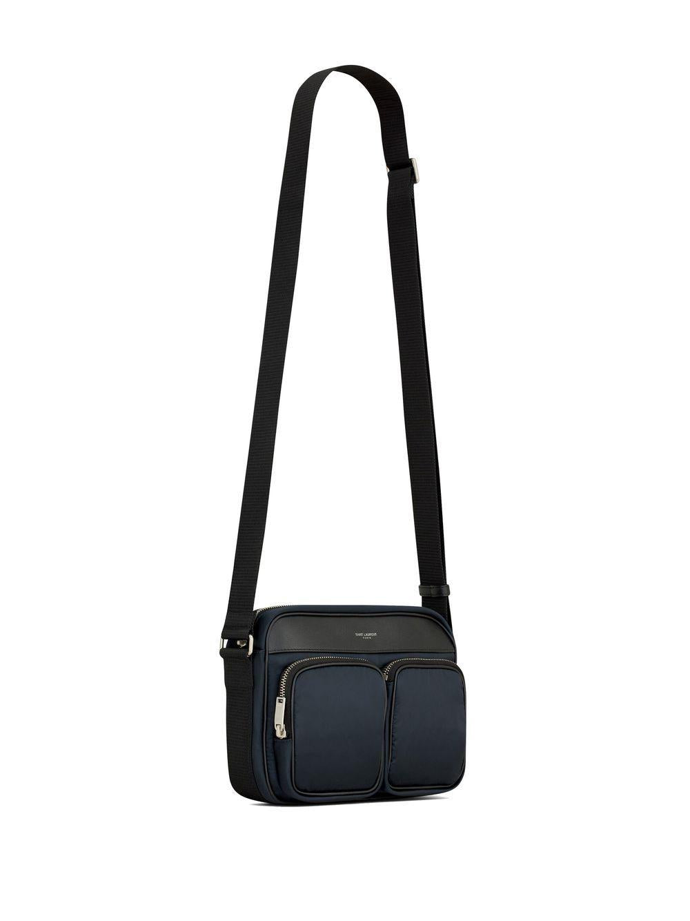 SAINT LAURENT Blue City Leather Camera Handbag for Men - FW23 Collection