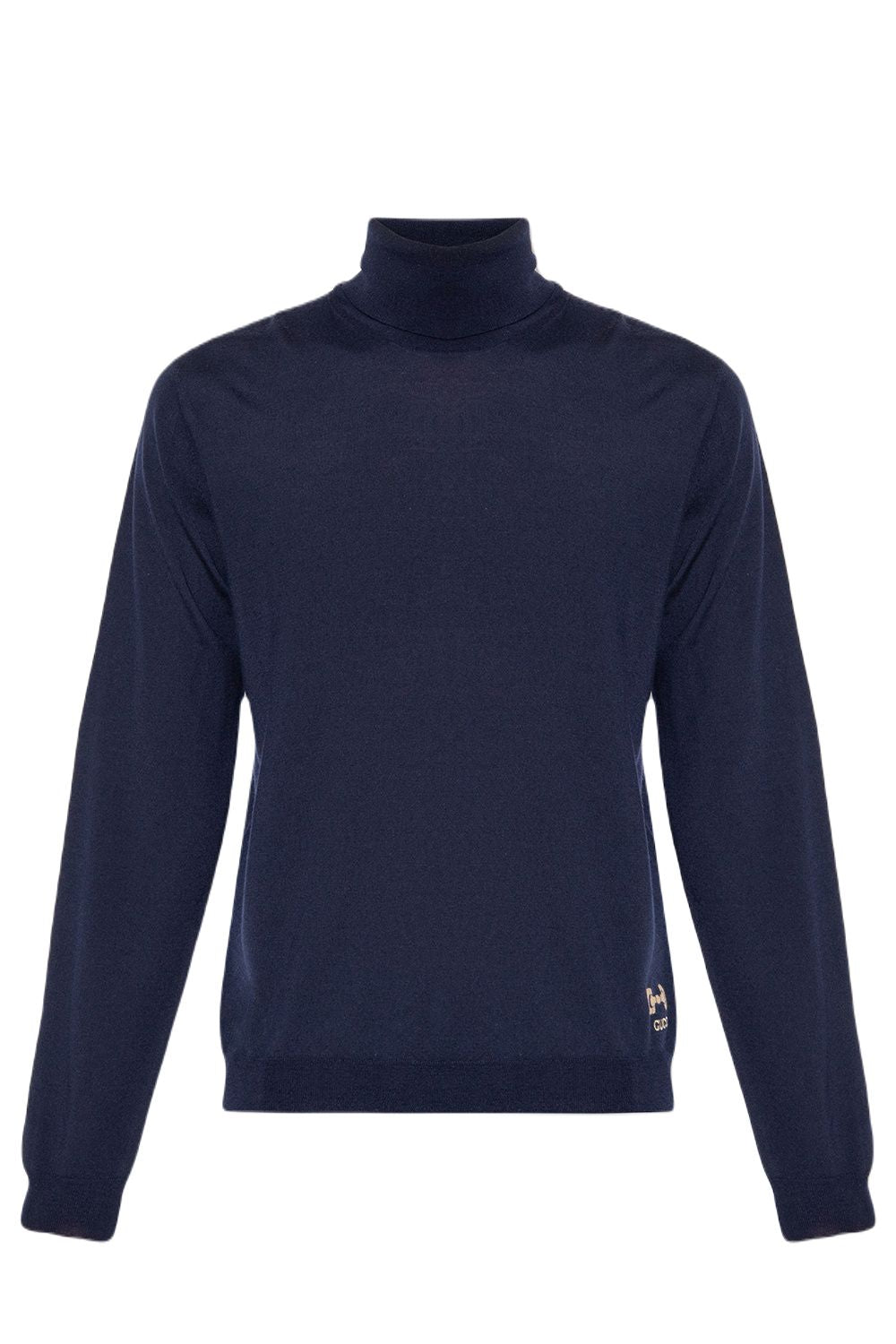 Men's Blue Long Sleeve Turtleneck Wool Sweater for SS23