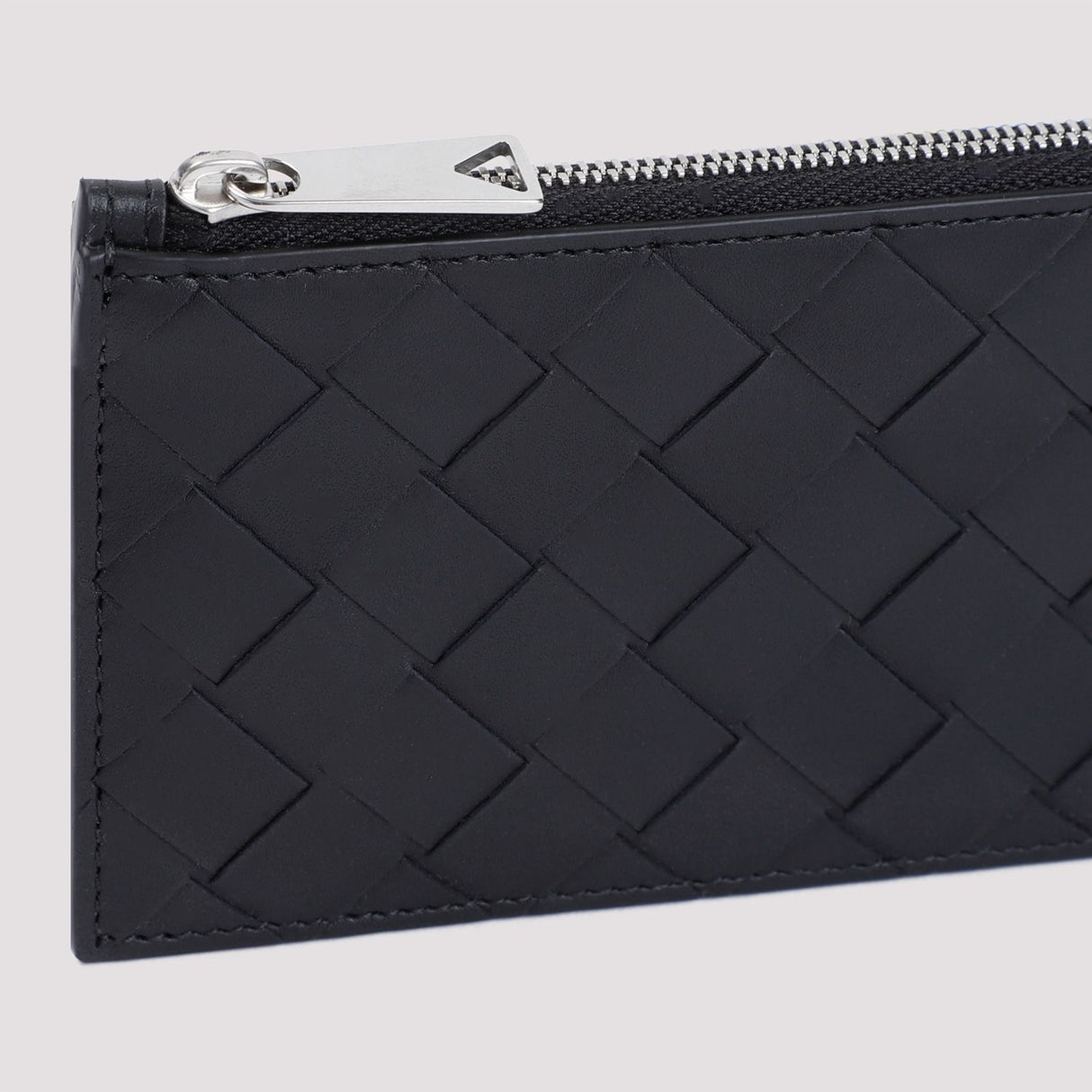 BOTTEGA VENETA Mini Intrecciato Zippered Card Case, 6.3 x 3.3 Inches