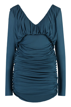 Blue Draped Dress for Women - 2024 SS23 Collection